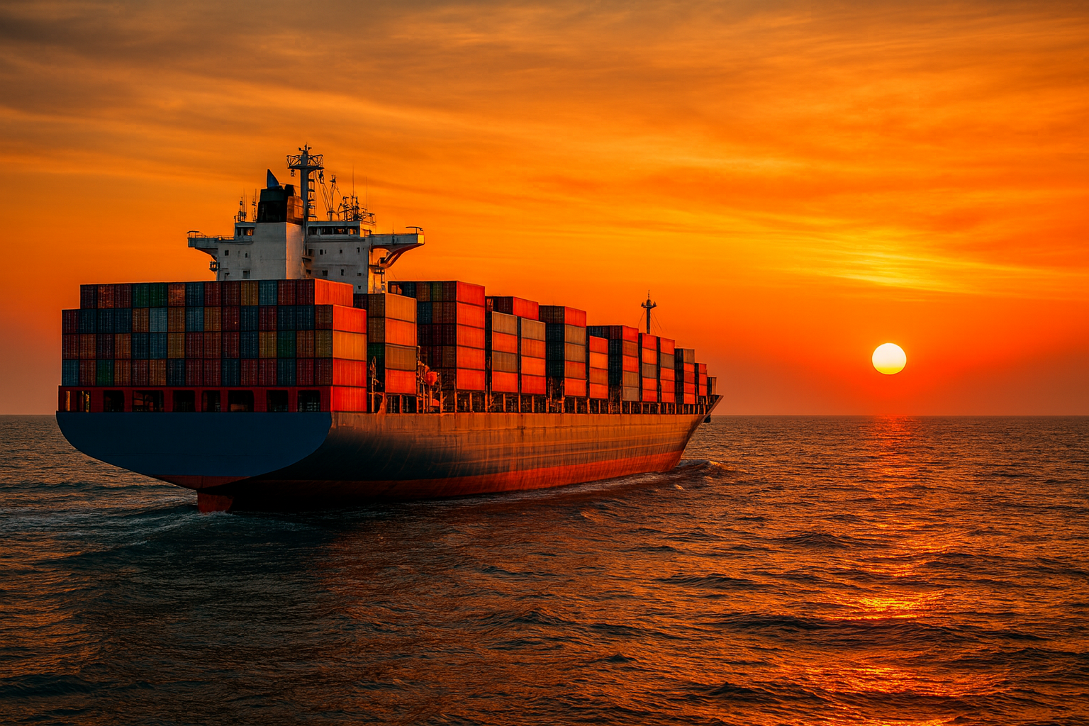 コンテナ船による輸送のイメージ